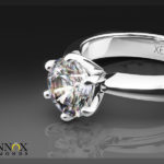 rhodium plated engagement ring