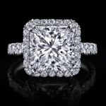 radiant halo engagement ring