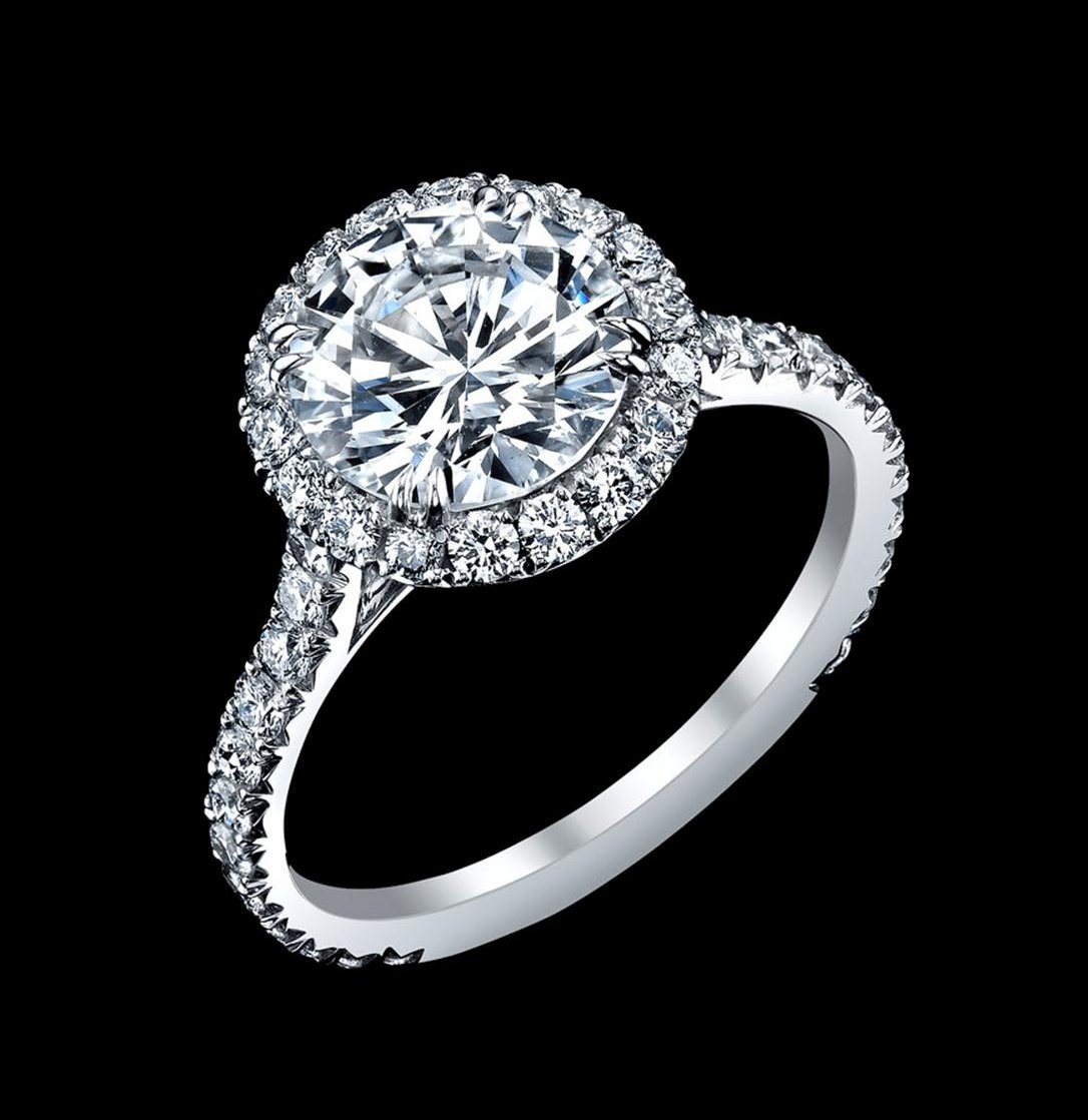 diamond halo engagement ring