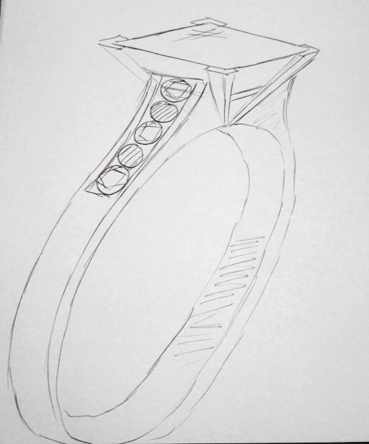 Feature Engagement Ring sketch Feature Engagement Ring sketch