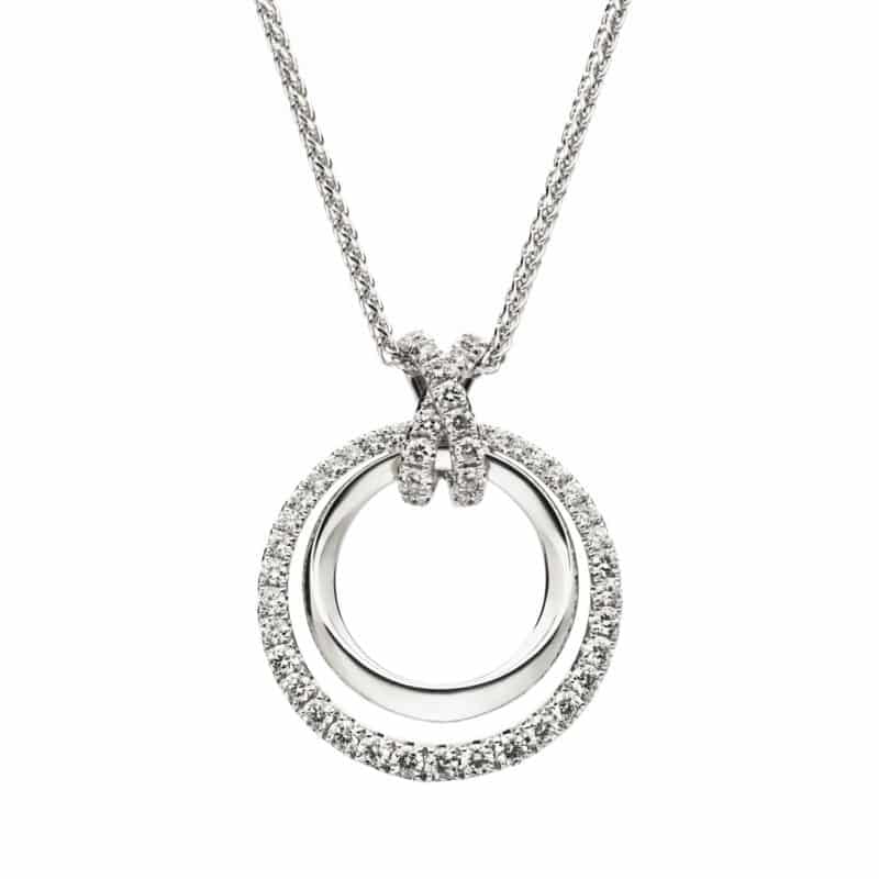 Double circle diamond pendant