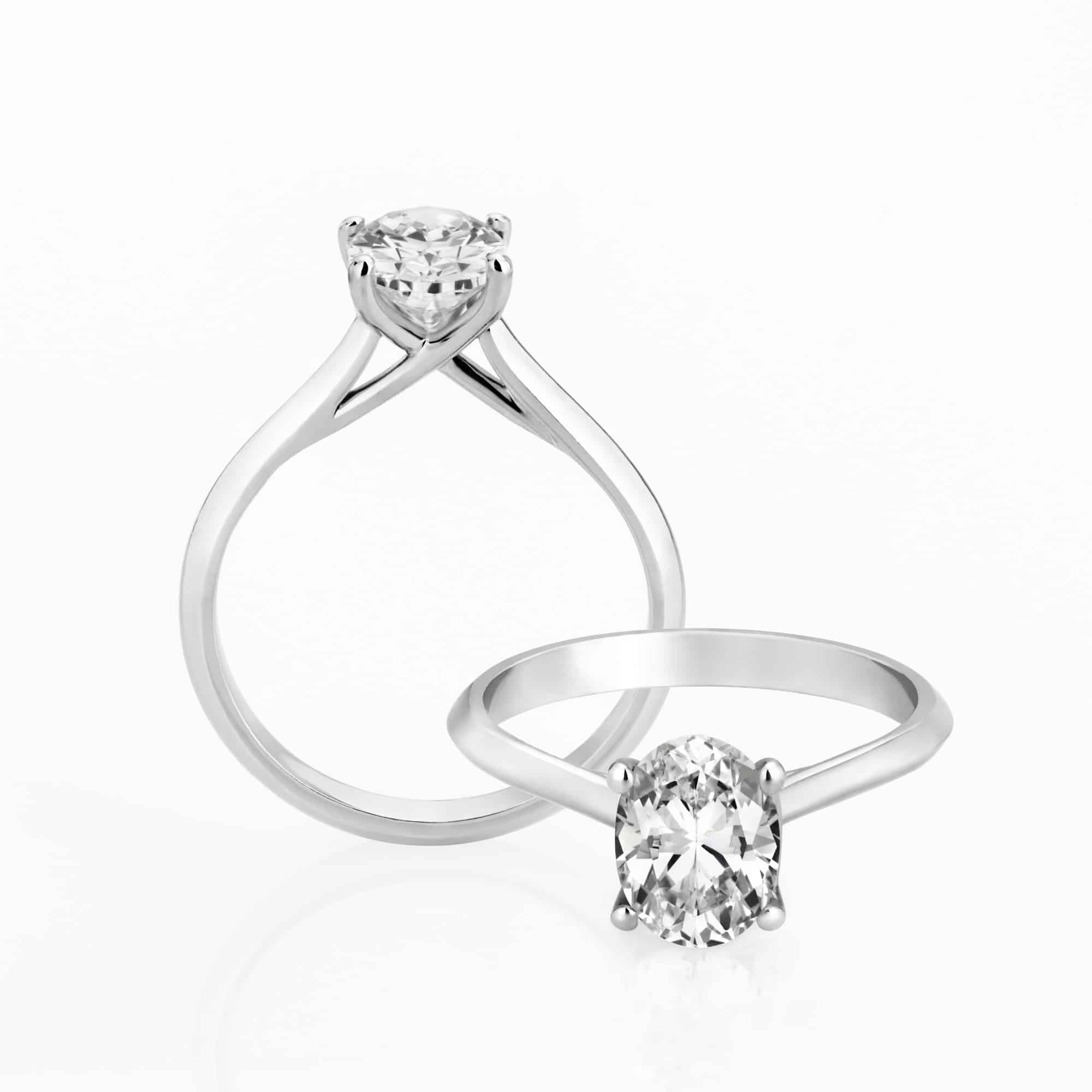 Lyra diamond solitaire ring