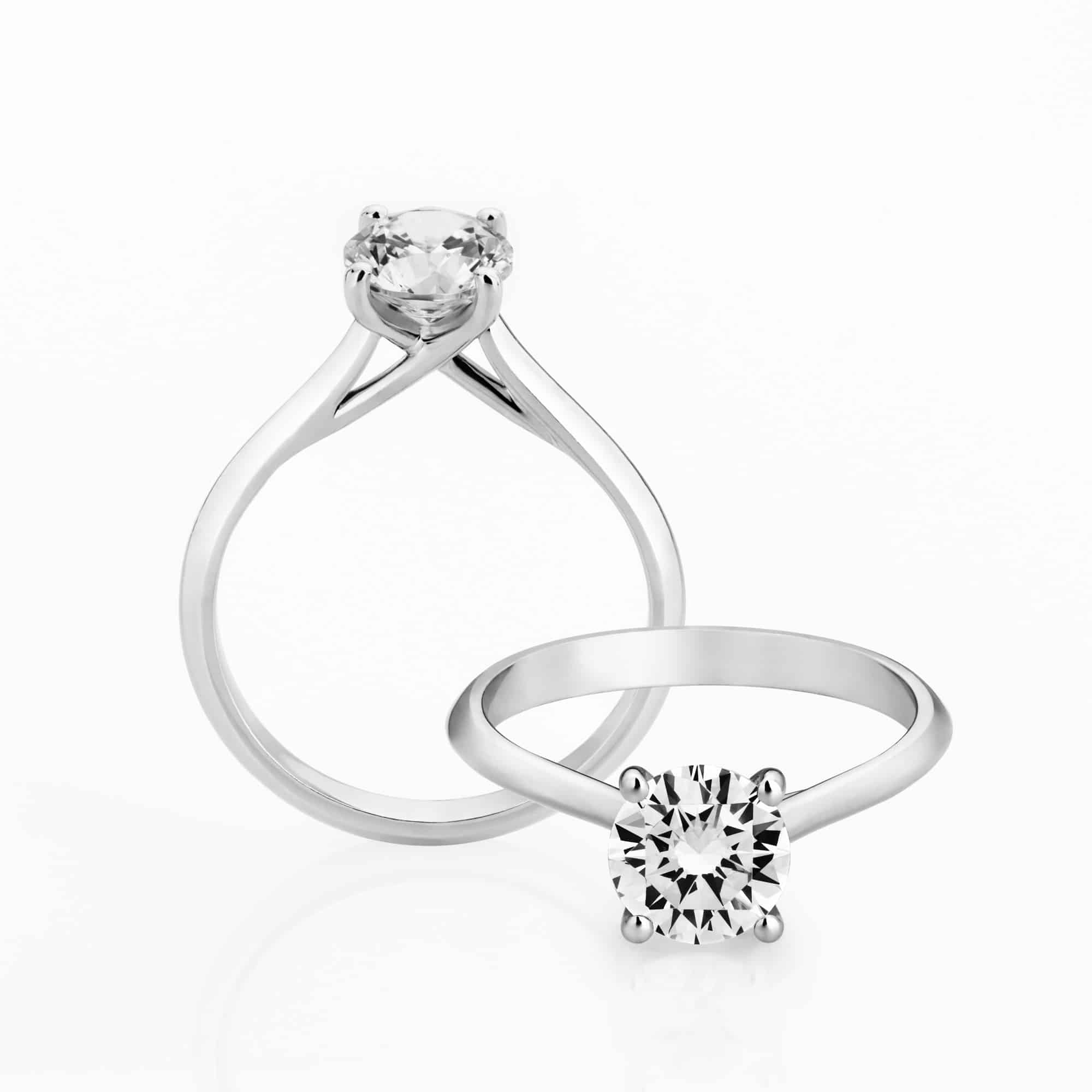 Lyra diamond solitaire ring