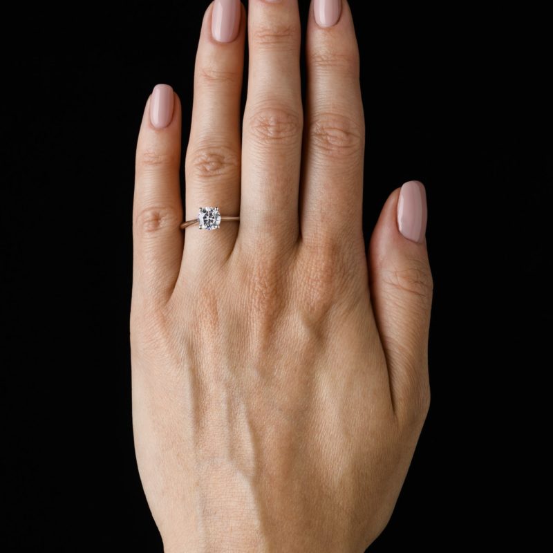 Starlight diamond ring on hand