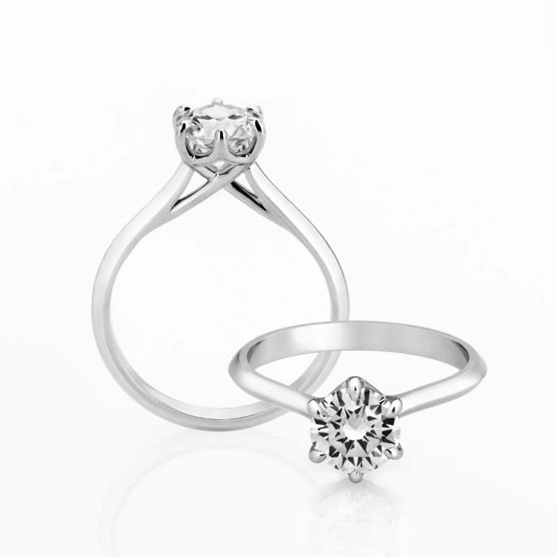 Lyra diamond solitaire ring