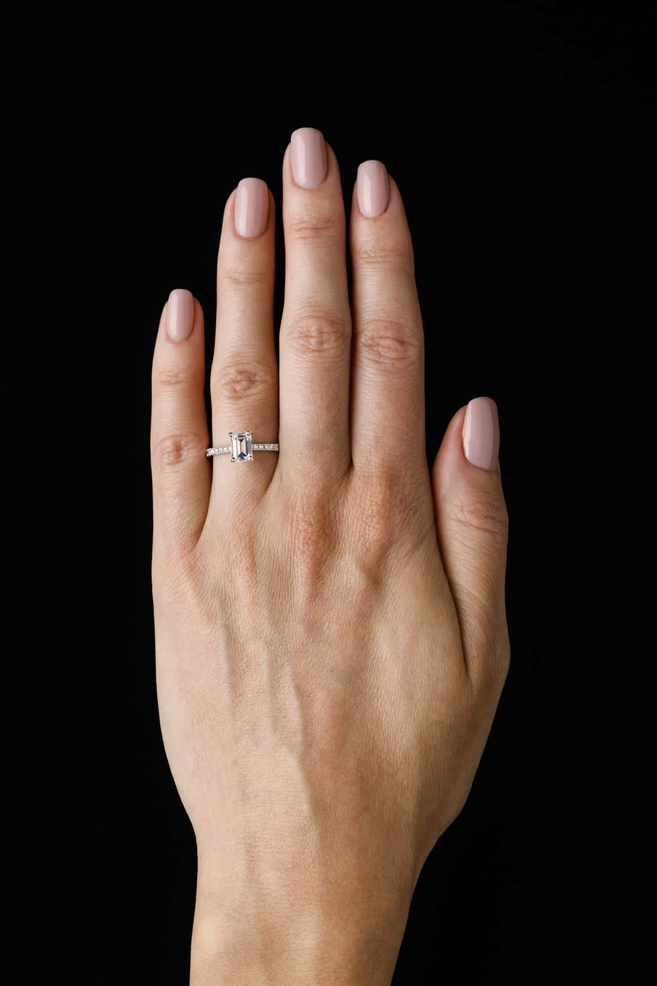 Starlight diamond ring on hand