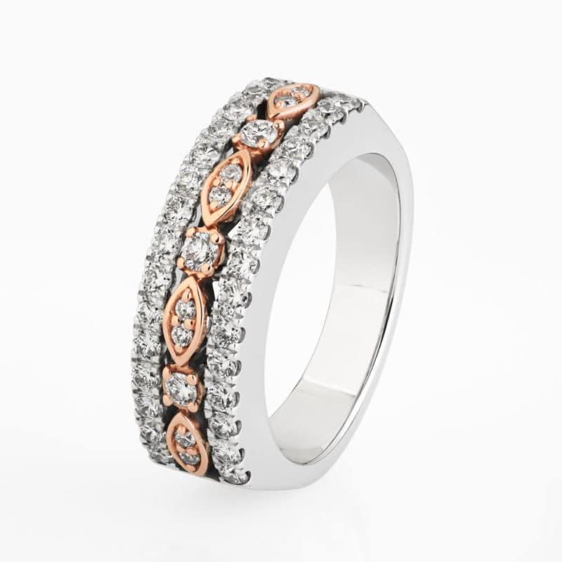 Diamond banded dress ring
