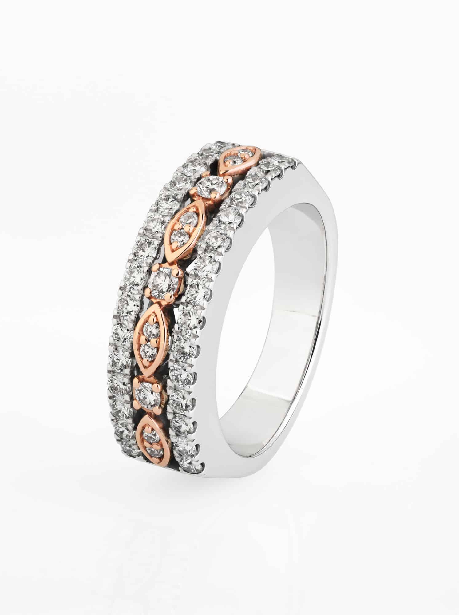 Diamond banded dress ring