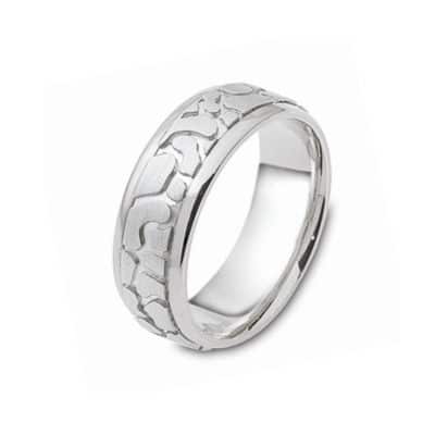 18ct White Gold Gents Wedding Ring