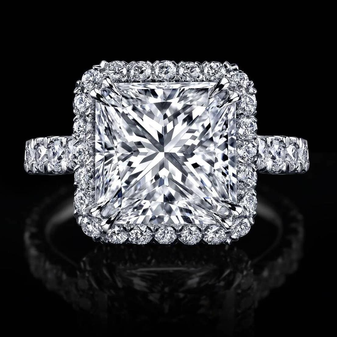 Radiant Halo Engagement Ring