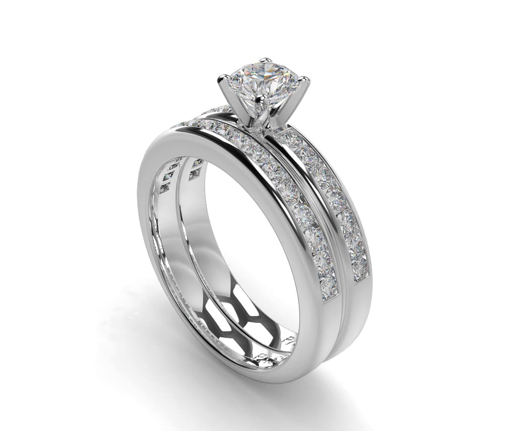 Matching ladies diamond wedding ring