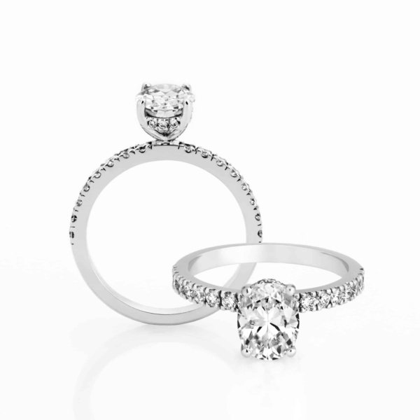 Ara Oval Diamond Shoulders Engagement Ring