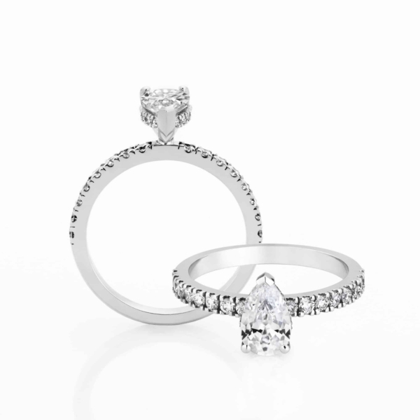 Ara Pear Diamond Shoulders Engagement Ring