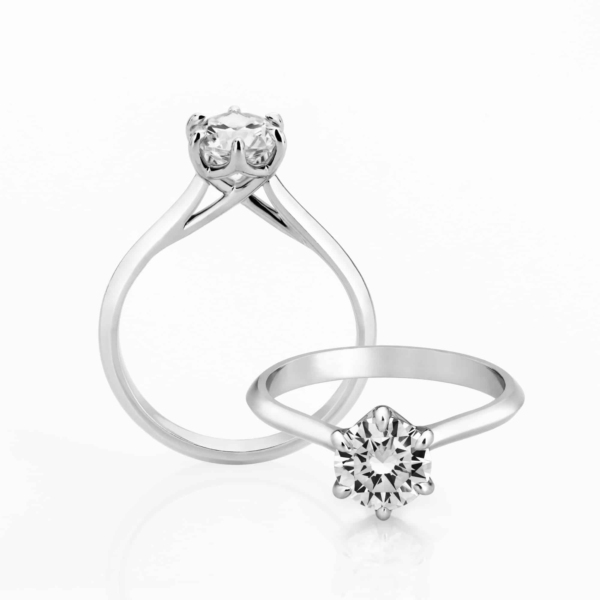 Lyra 6 Claw Round Solitaire Engagement Ring