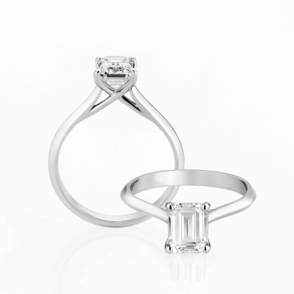 Lyra Emerald Solitaire Engagement Ring