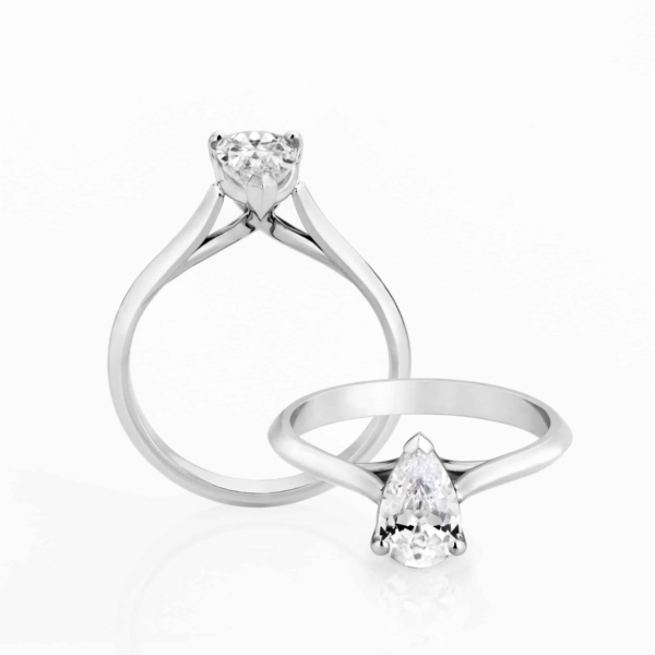 Lyra Pear Solitaire Engagement Ring