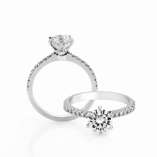 Vela 4 Claw Round Shoulders Engagement Ring